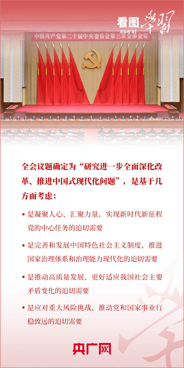 看图学习丨从四个迫切需要到五个注重 跟着总书记学习三中全会决定