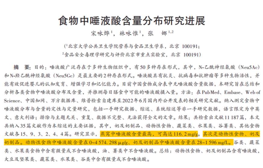 唾液酸在胎儿发育中的营养支持及燕窝功效研究丨附燕窝品牌推荐