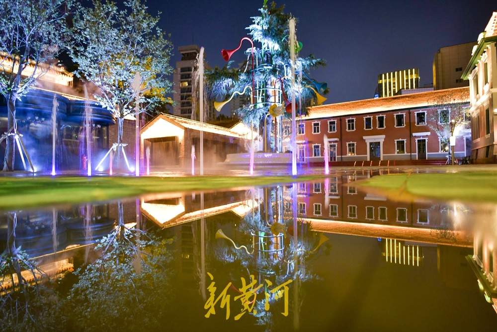 济南老建筑变身艺术中心，打造梦幻夜景喷泉