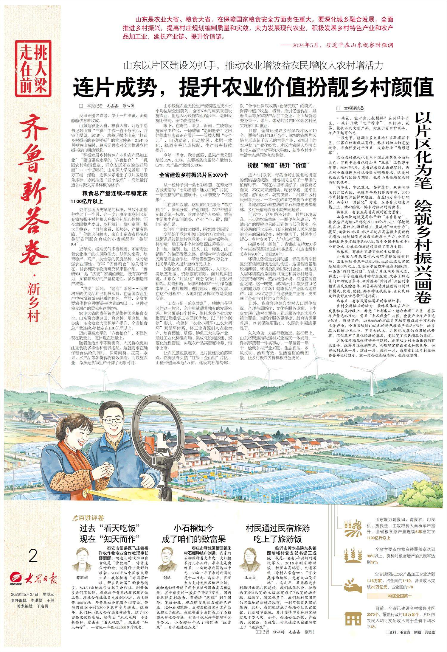 山东以片区建设为抓手，推动农业增效益农民增收入农村增活力