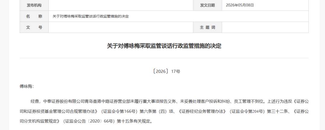 合规风险全面爆发，中泰证券这是怎么了？