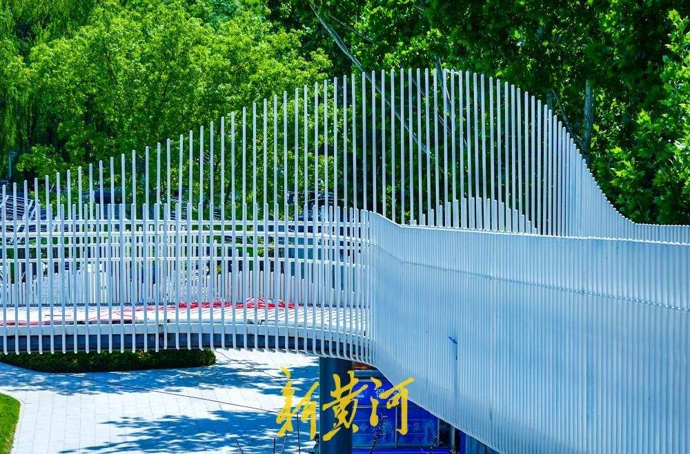 槐苑文化体育公园初具规模，空中廊道如泉涌波