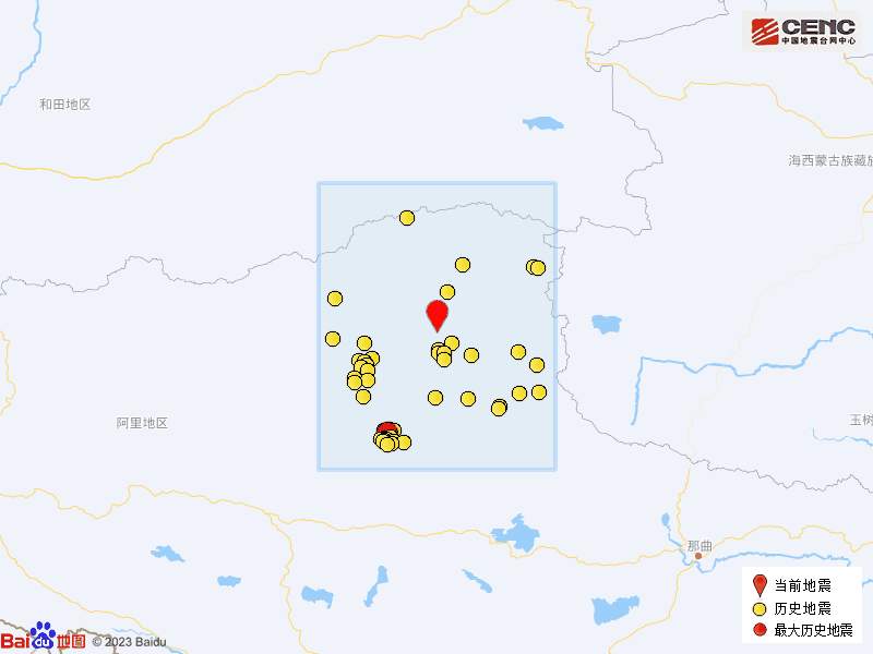 中国地震台网正式测定：西藏那曲市双湖县发生3.0级地震