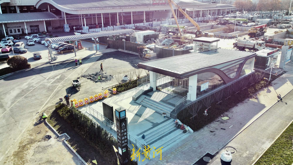 济南地铁4号线“牵手”济南西站 出入口距高铁站不足百米