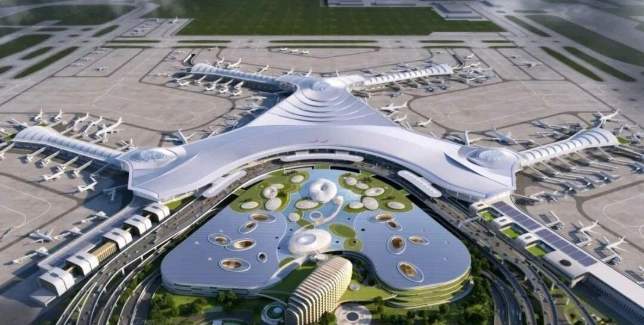 项目强省会|济南机场二期改扩建综合交通中心主体结构封顶