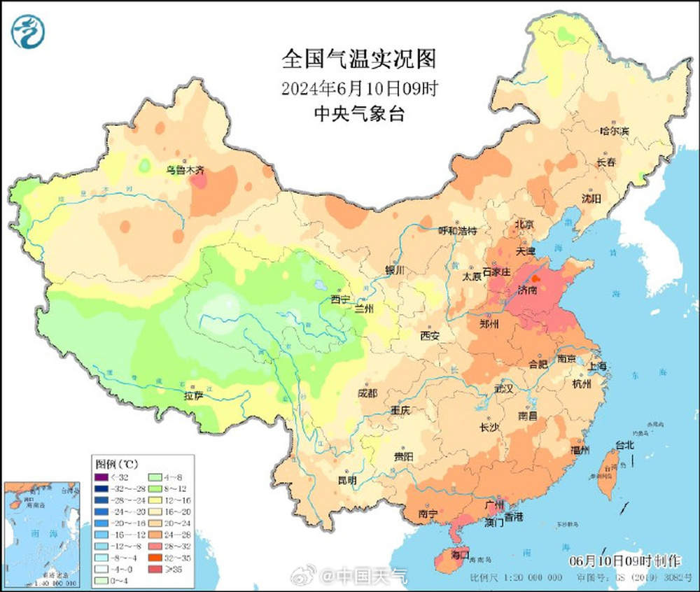 北方高温过程今迎鼎盛时段！一大早山东多地气温已30℃+，“霸榜”全国前九