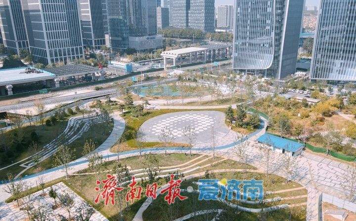 构建“公园—商业—办公”三位一体生态模式，济南“海右人才公园”建设初见成效