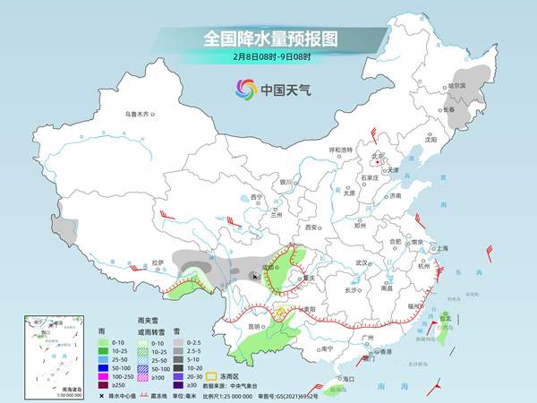 江南多地今日将迎今冬最冷白天 云贵川等地仍有雨雪