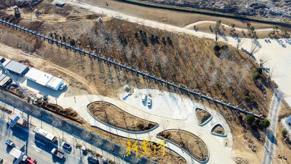 大辛庄考古遗址公园一期建设推进，临街建设市民休闲区