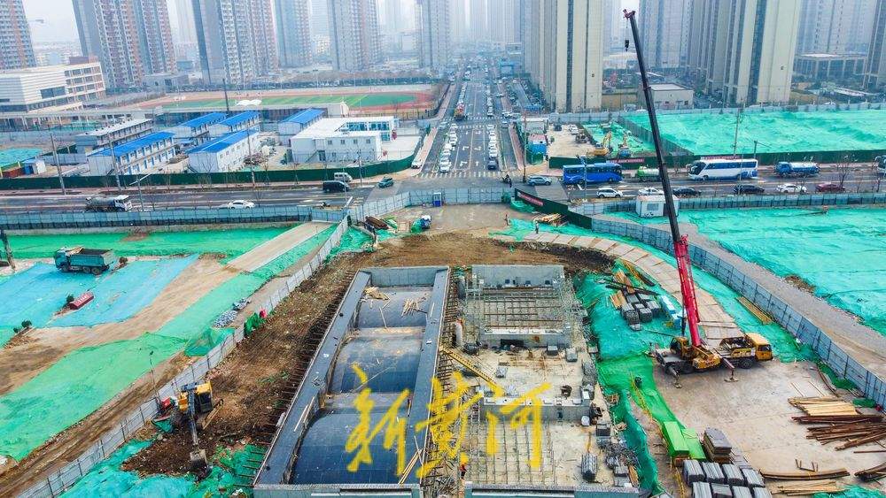 济南北湖片区中泺河第二座跨河桥现雏形