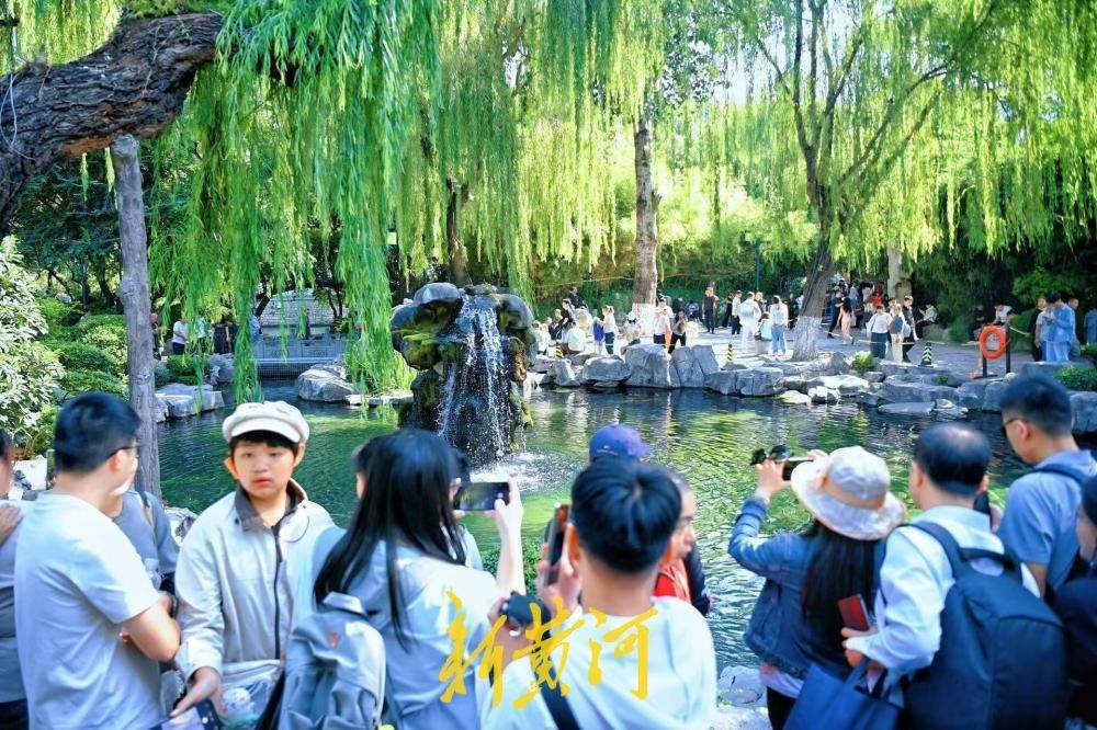 国庆赏泉正当时，济南五龙潭“月牙飞瀑”引游人驻足