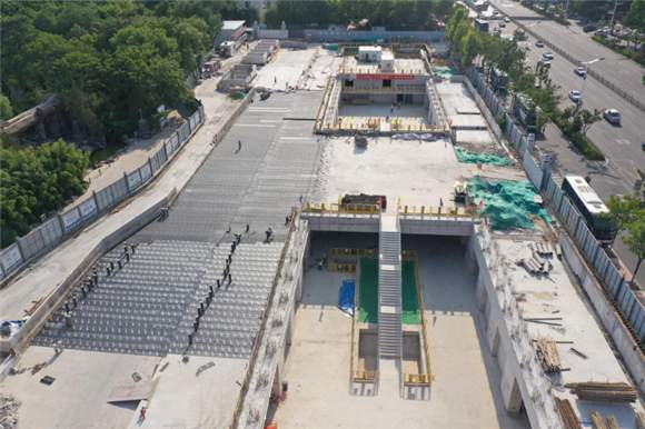 项目强省会｜济南地铁4号线泉城公园站：最“浅”车站施工进入后段