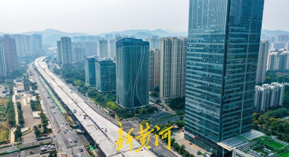 济南凤凰黄河大桥南延，汉峪金谷片区高架初显