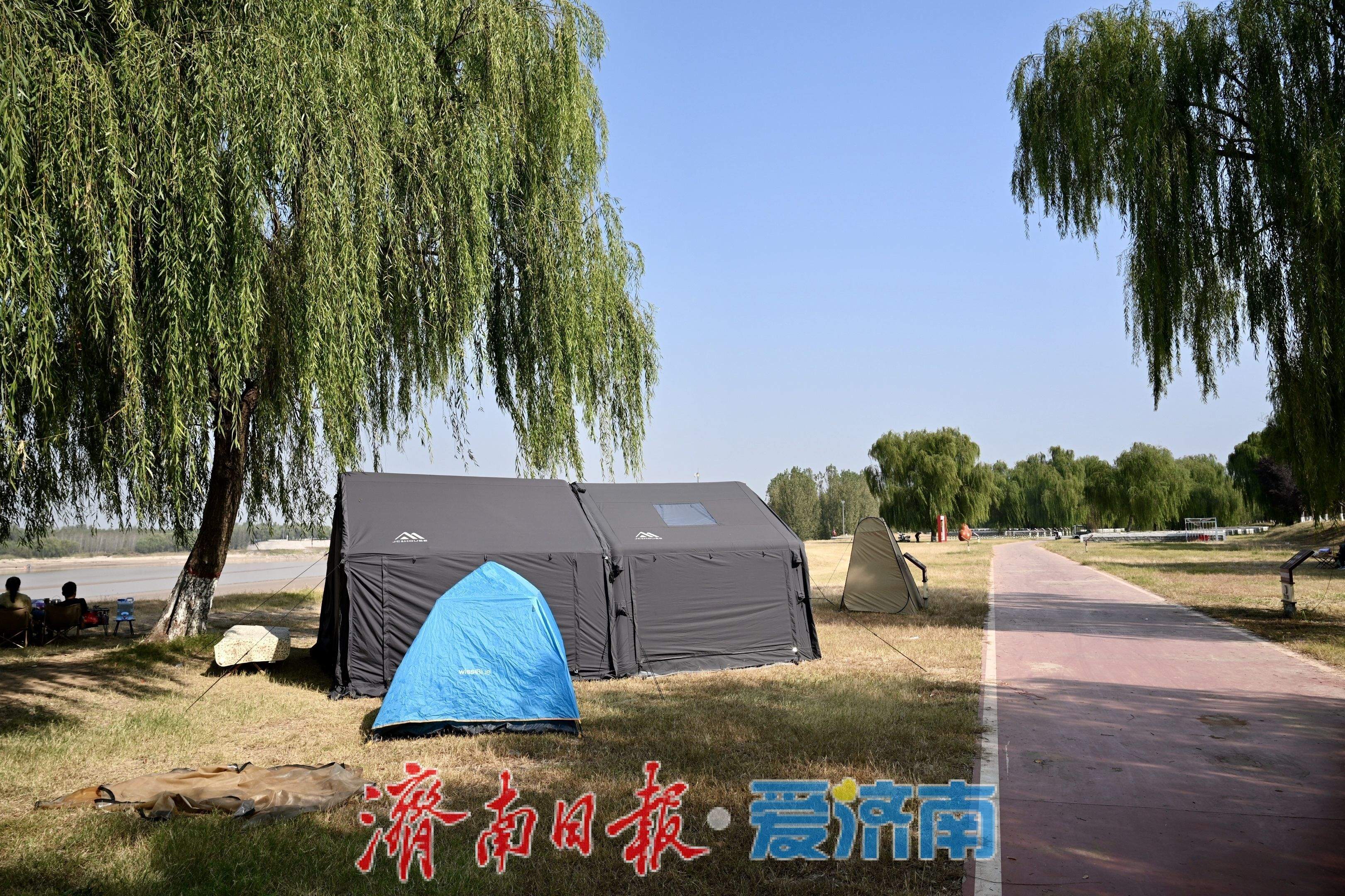 秋韵满黄河，露营引人流，济南黄河沿岸成休闲新地标