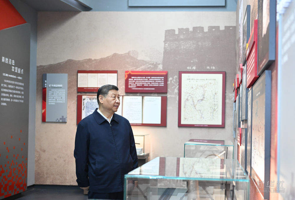 新华图讯｜习近平在山西阳泉市向抗战烈士敬献花篮并参观百团大战纪念馆