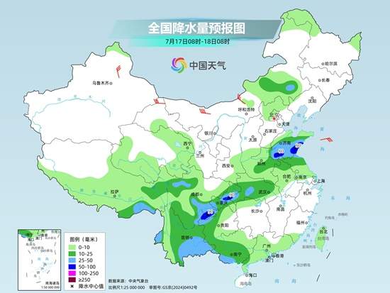 黄淮等地降雨较强局地有大暴雨 新疆重庆高温将超40℃