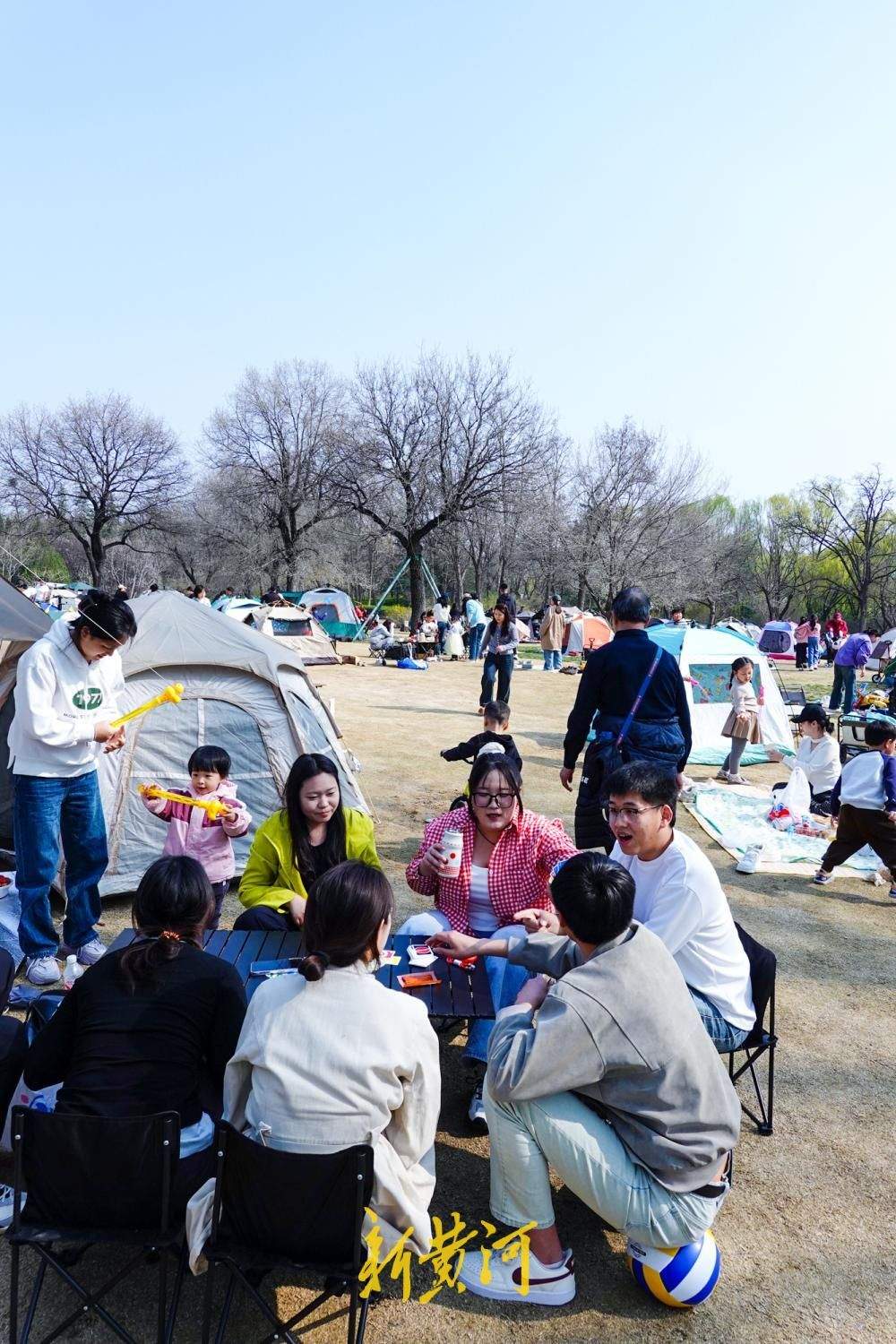 暖阳高照春意满，济南森林公园变身“帐篷乐园”