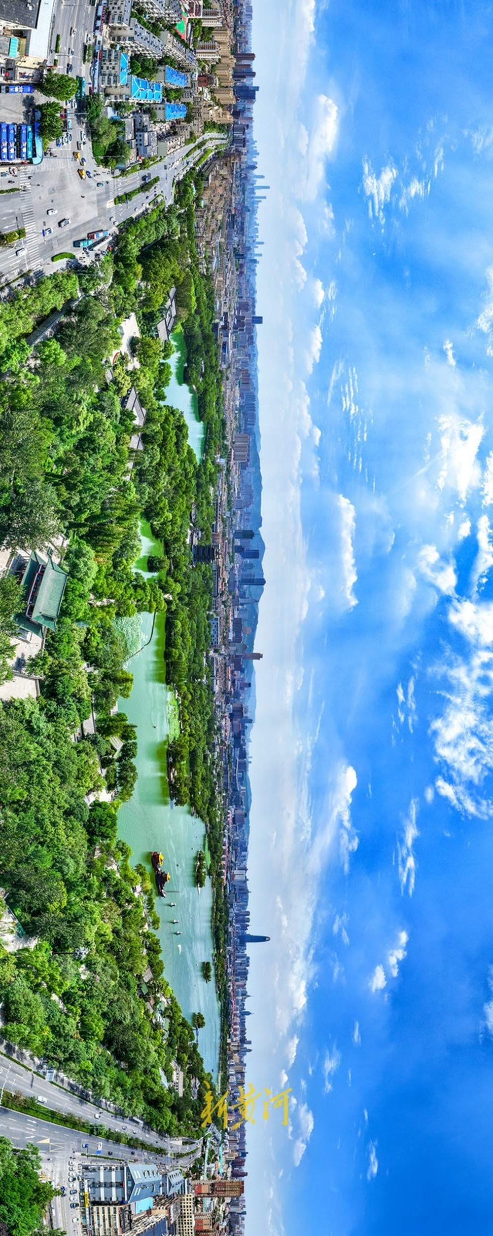35℃＋高温“返场”，晴空白云绘就绝美“泉城蓝”
