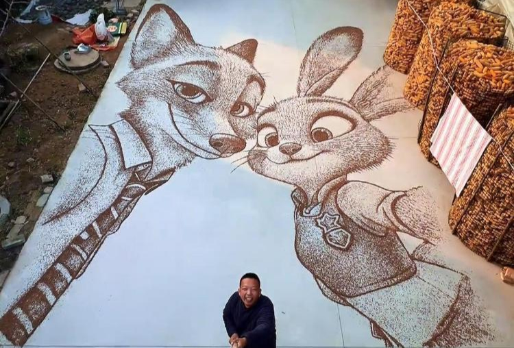 城》朱迪和尼克谷物画：用了50斤黑小麦，历时6小时完成极目新闻 1小时前