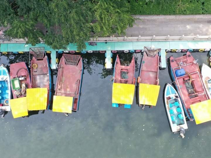 济南护城河“美容师”：一船一杆守护“一池清水”