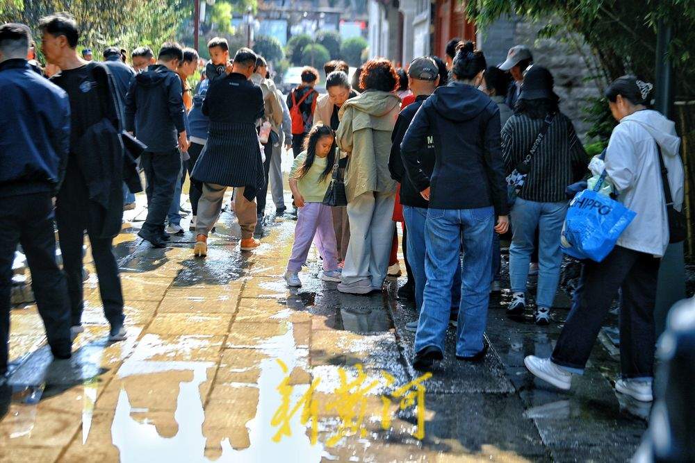 五龙潭公园古温泉“喝饱” 汇聚成溪现清泉石上流景观