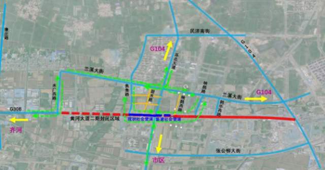 3月31日起黄河大道二期将交通封闭，绕行路线公布