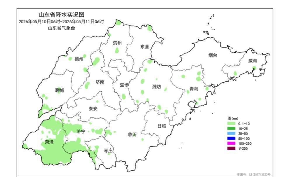 山东298乡镇出现降水，目前降水回波主要位于济宁枣庄临沂
