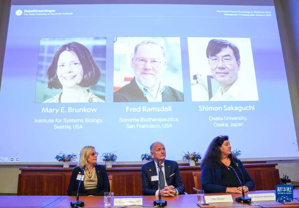 三名科学家获2025年诺贝尔生理学或医学奖