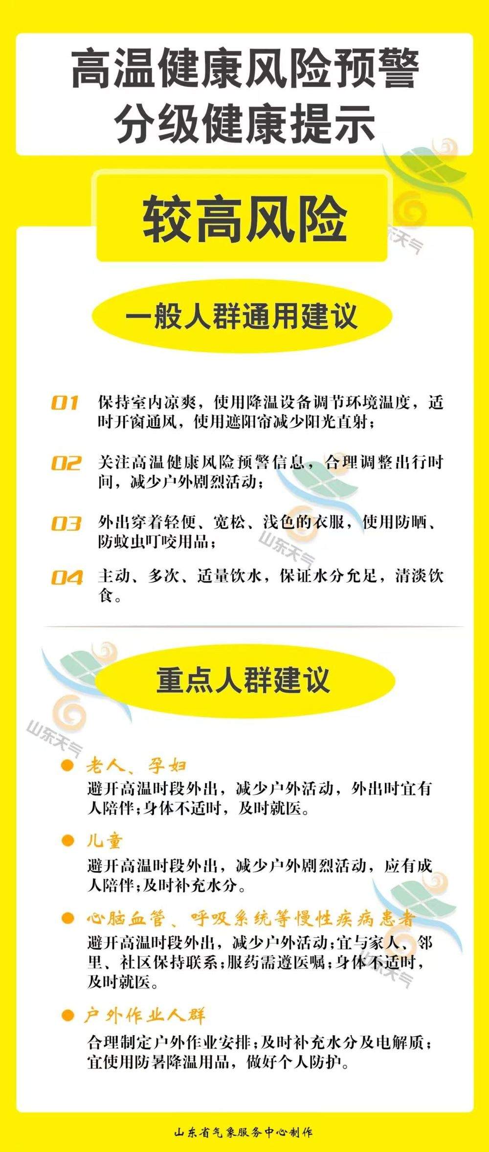 山东省疾病预防控制局、山东省气象局联合发布高温健康风险预警