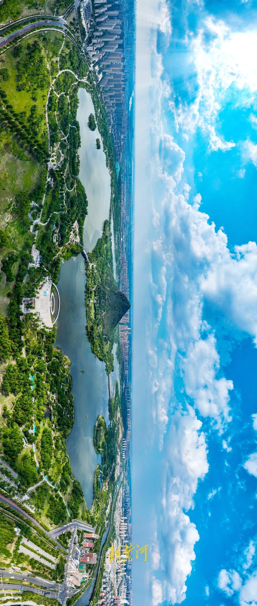 一年四季 泉在济南｜初夏蓝天白云碧水绕山，华山尽显鹊华新风貌 