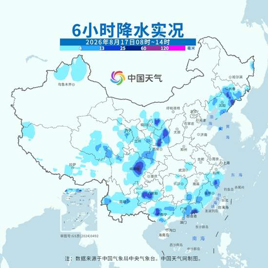 副热带高压南北两侧强降雨“夹击” 南方40℃+闷热体感再度上线