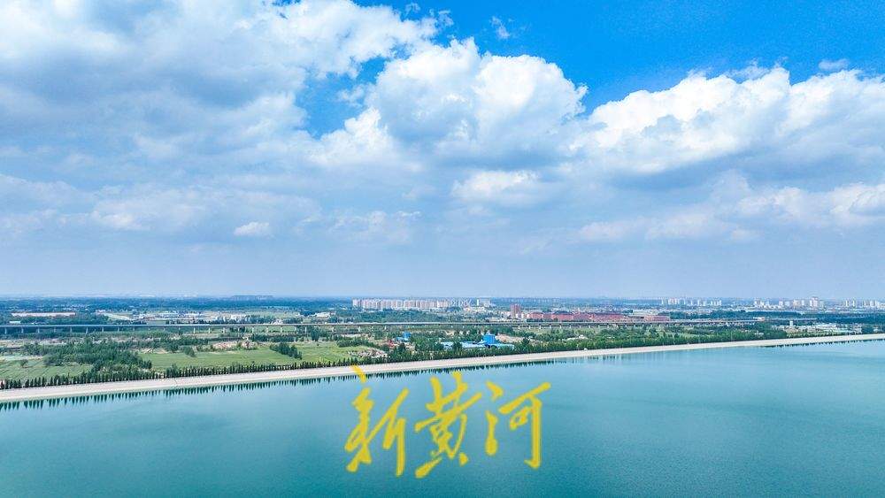 一年四季 泉在济南｜初夏雨后迎最美蓝天白云 黄河北岸俯瞰水映蓝天