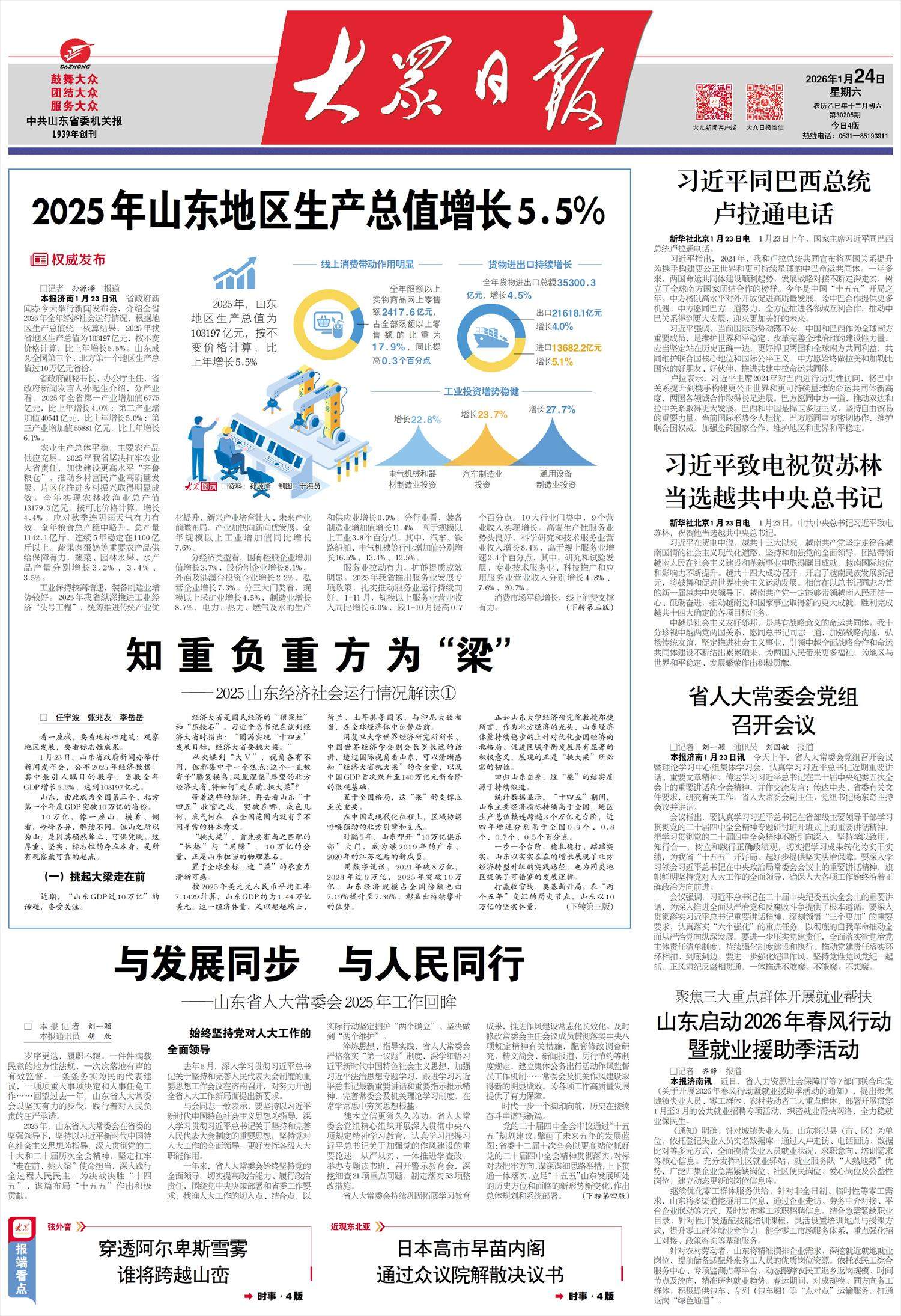 知重负重方为“梁” ——2025山东经济社会运行情况解读①