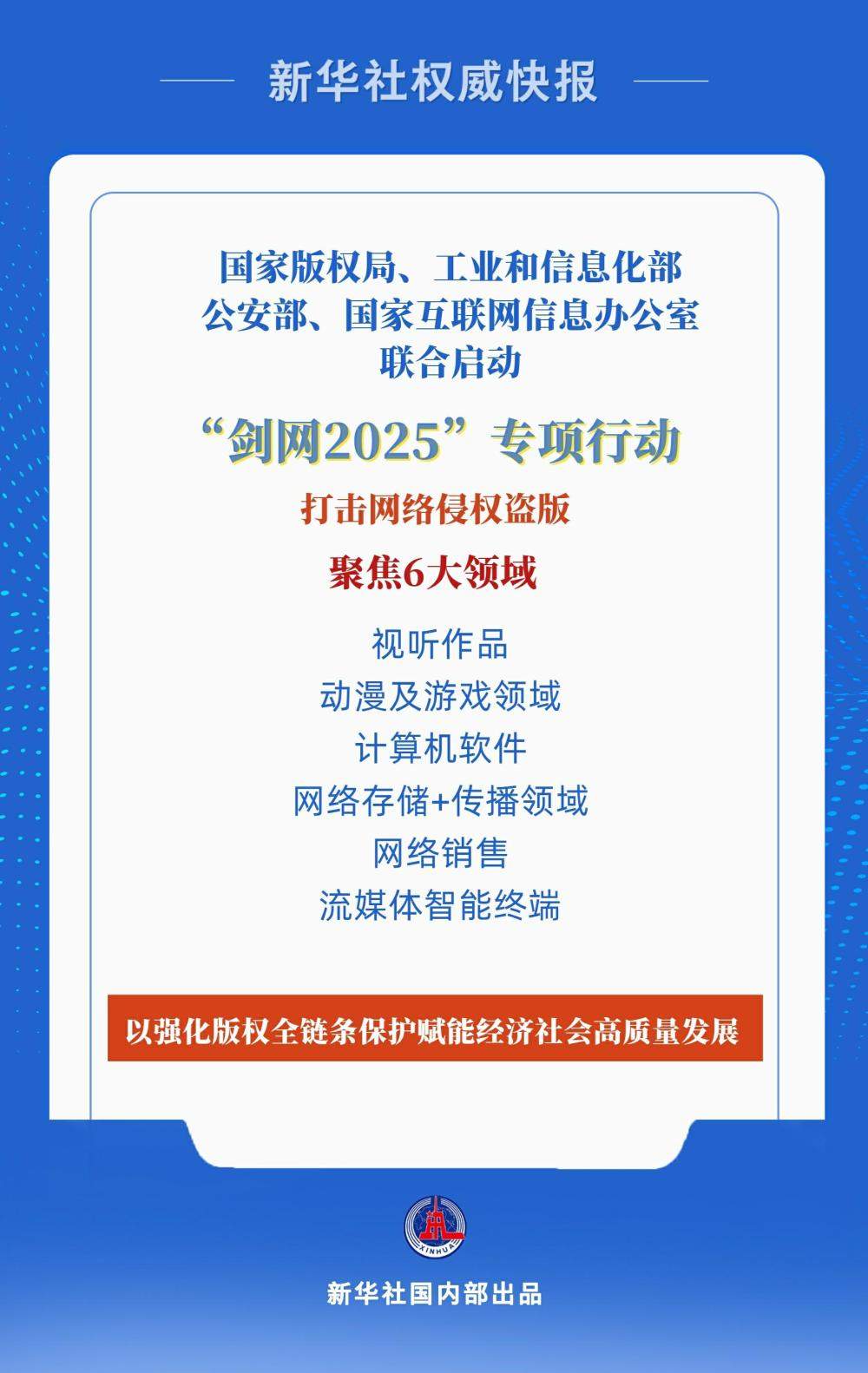 打击网络侵权盗版!四部门联合启动“剑网2025”专项行动