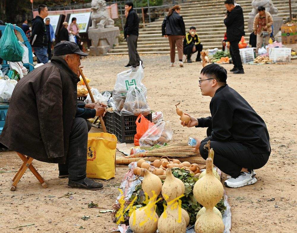 济南金秋山货上市，市民游客赏银杏、尝山货两不误
