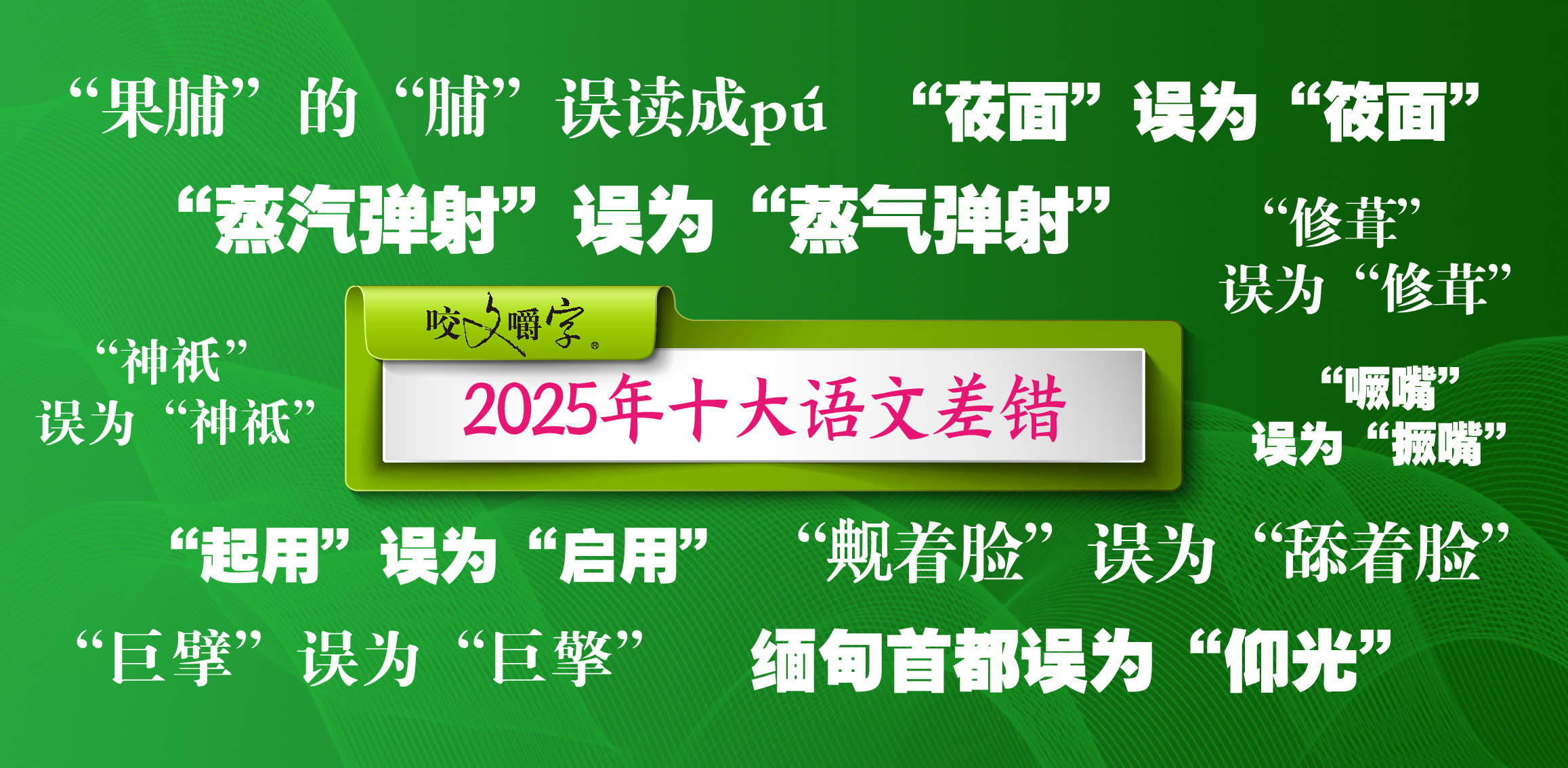 2025年十大语文差错发布，“果脯”你会读吗？