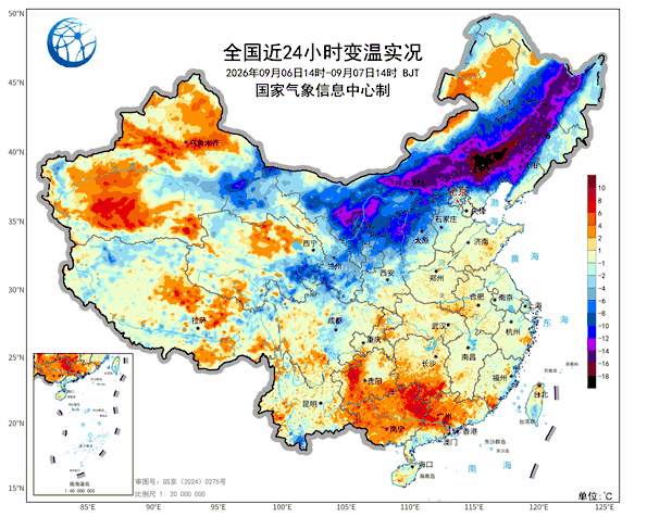立秋后首场大范围降温正在进行,山东西部降温幅度已超10℃