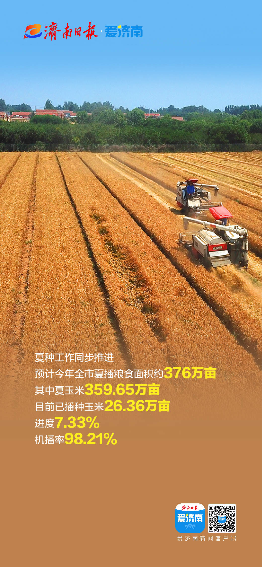 343万亩小麦开收，济南“三夏”生产有序开启