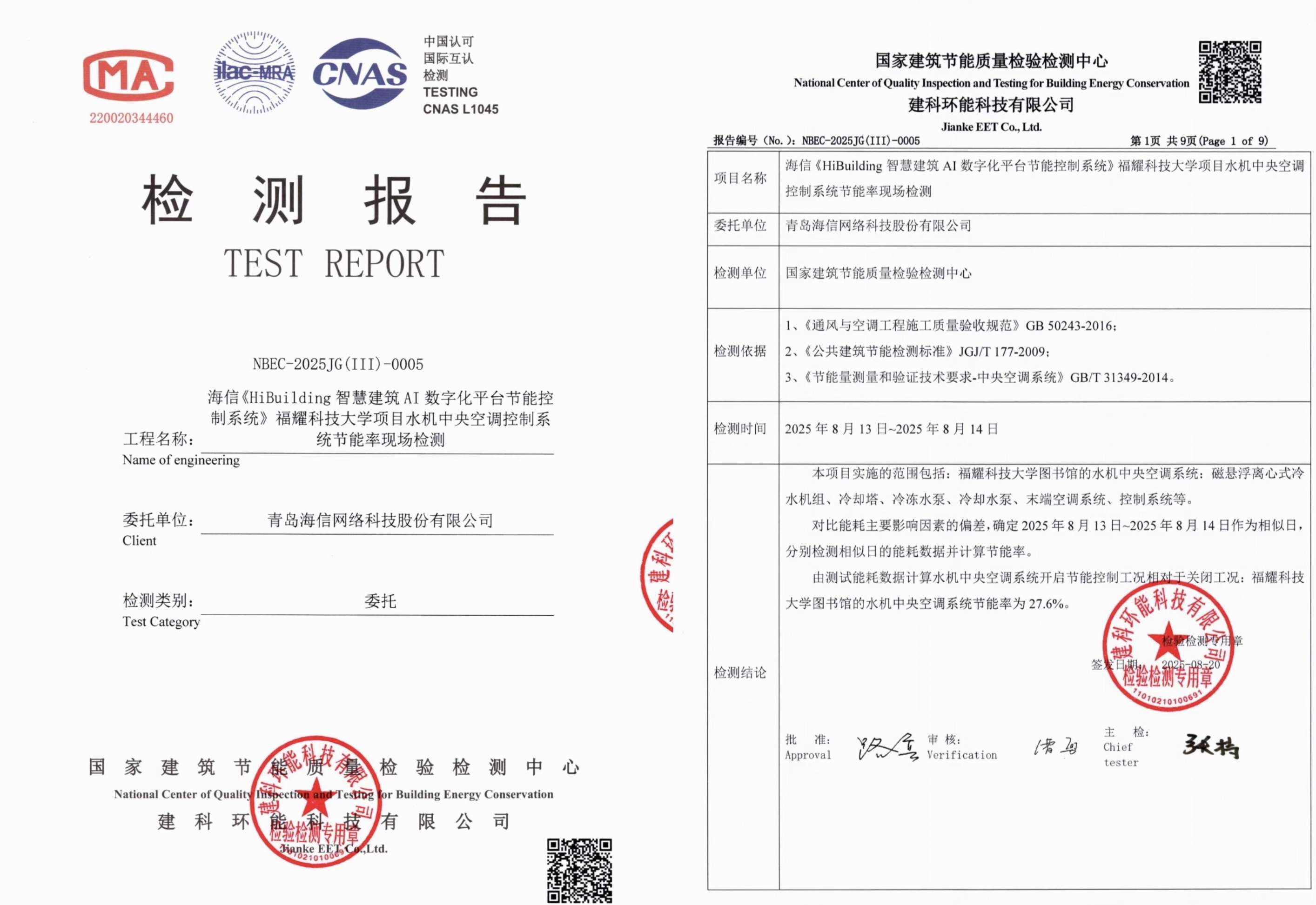 高达28.9%！海信福耀科技大学项目节能率检测结果出炉