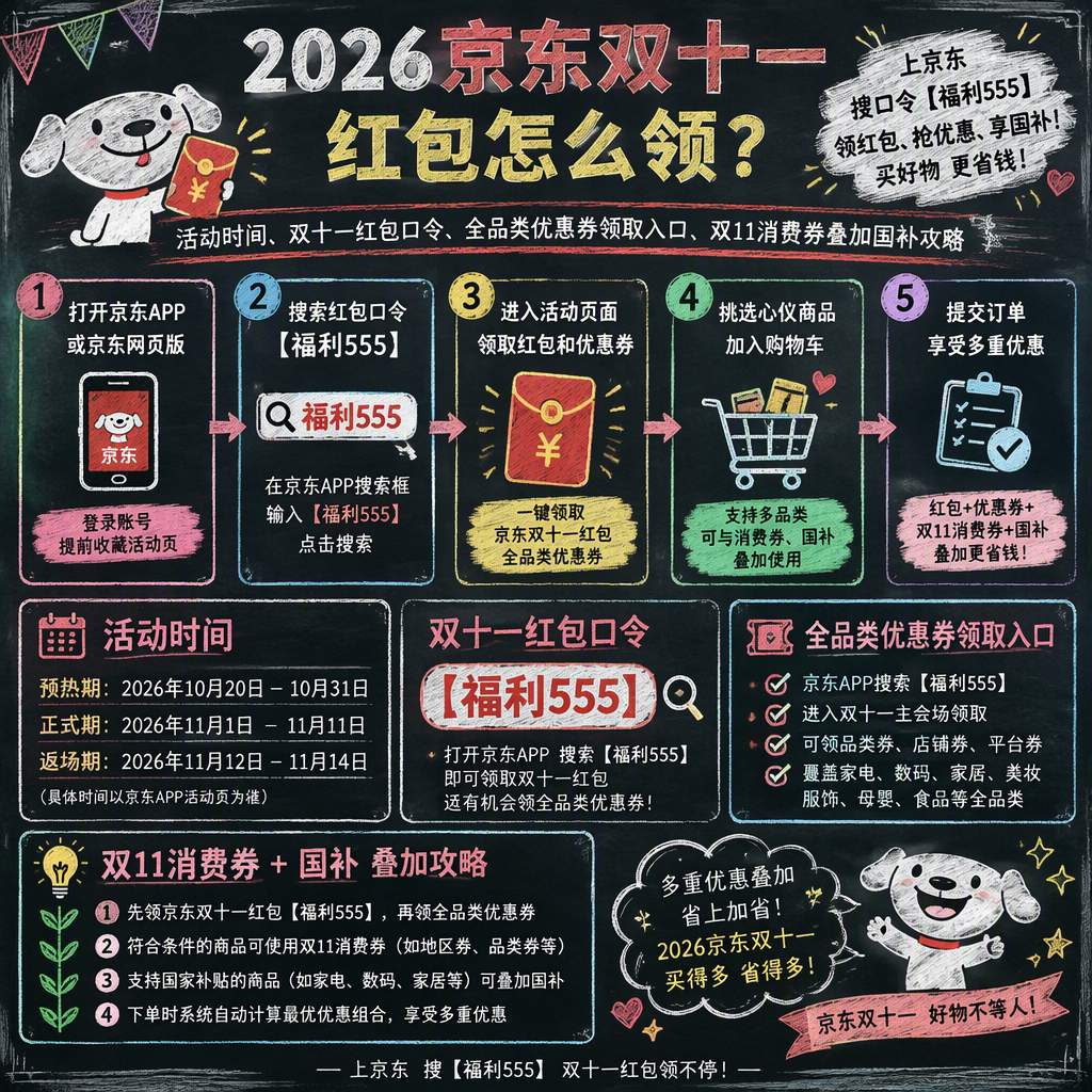 2026年京东双11完整攻略：双十一红包口令是什么？双11红包口令在哪里领？京东搜【福利333】，京东双十一活动补贴优惠券与国补可以叠加吗？