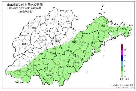 未来三天山东省中东部地区多分散性雷阵雨,局部暴雨