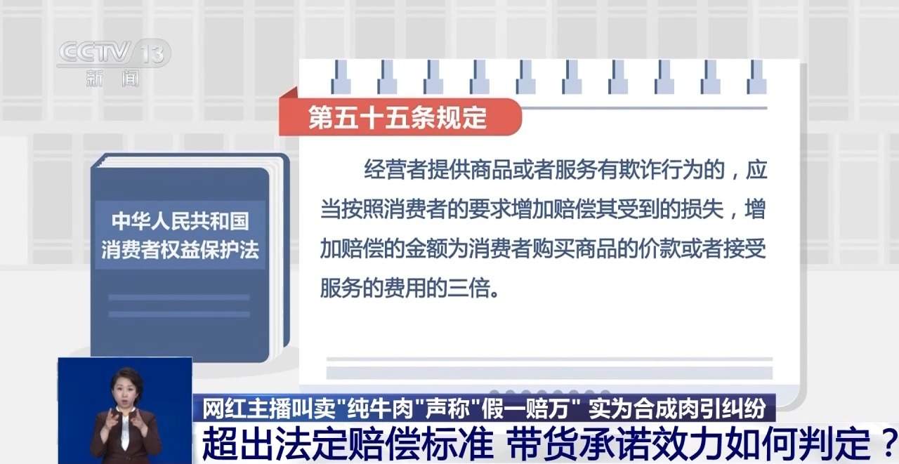 直播间“纯牛肉”为合成肉 消费者要求赔偿遭拒 专家解读