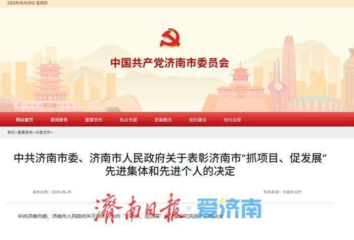 “抓项目、促发展” 济南市表彰100个先进集体和200名先进个人