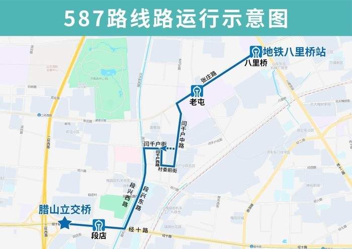 衔接两条地铁线路，方便早高峰出行 济南公交587路5月16日开通