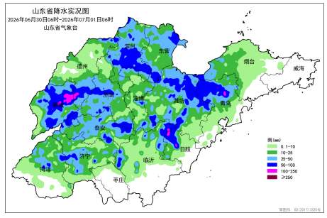 未来三天山东省中东部地区多分散性雷阵雨,局部暴雨