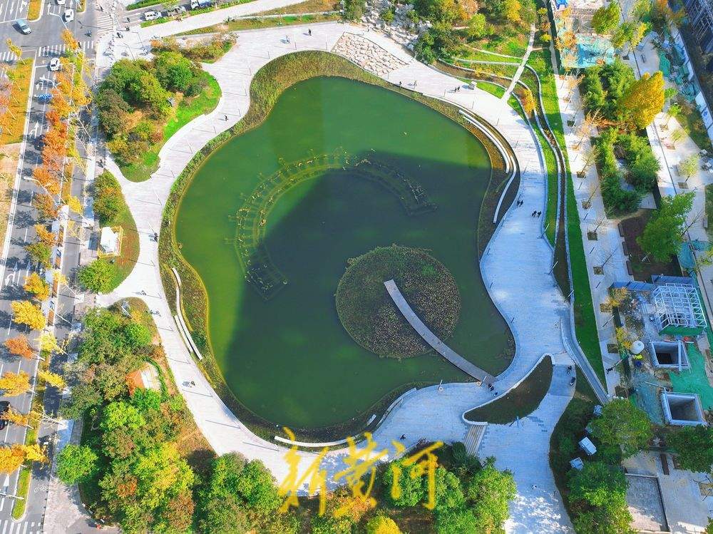 层林尽染 济南CBD“五指山”下秋意浓