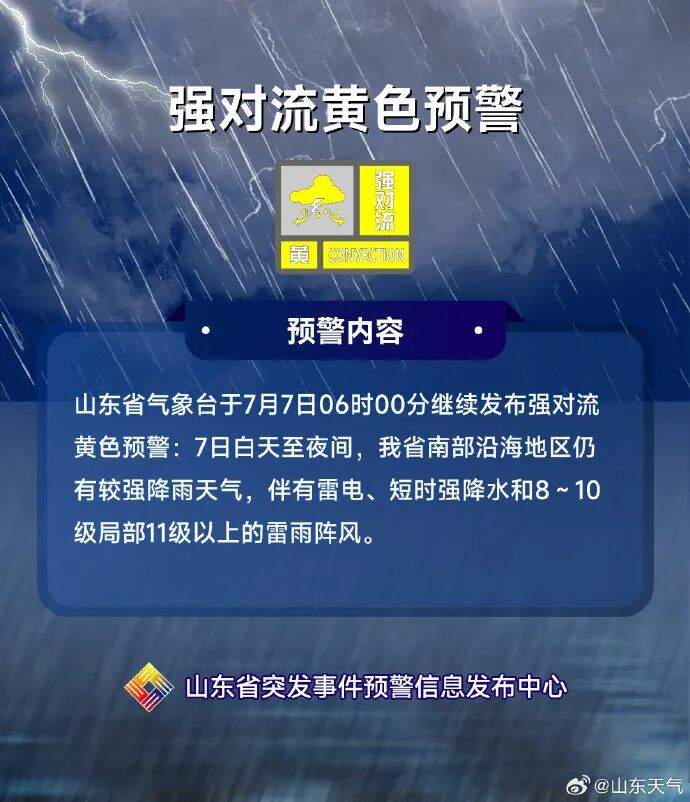 三预警齐发！今天山东6市有大雨到暴雨局部大暴雨，局部降雨量150～200毫米