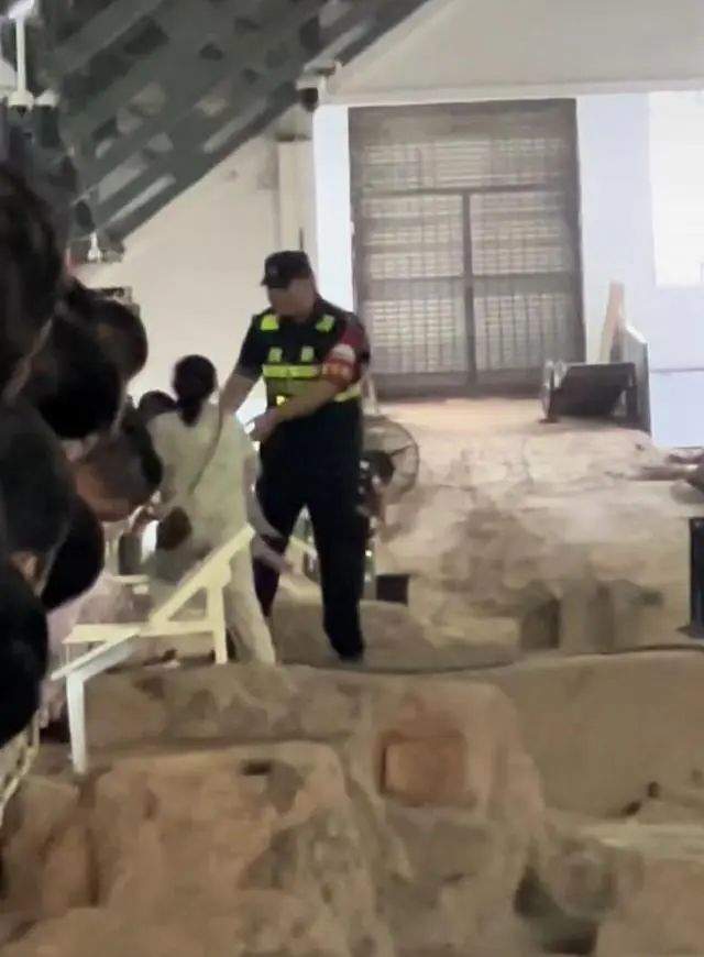 女子参观兵马俑抱孩子走进俑坑，当地回应