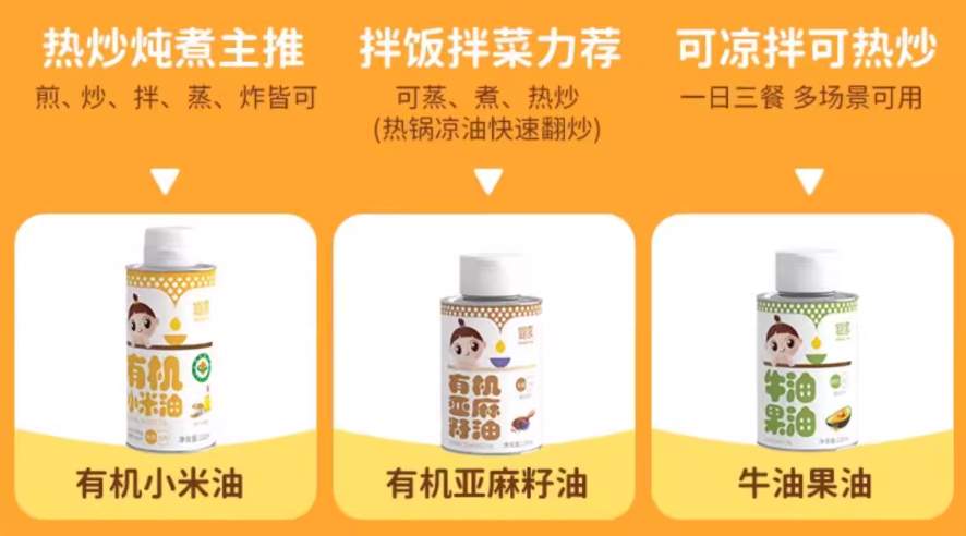 婴幼儿辅食油品类观察：单一核桃油非最优解，“小米油+亚麻籽油”协同更契合初添需求