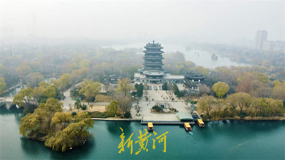 冬日大明湖：雾锁湖光，柳染冬韵